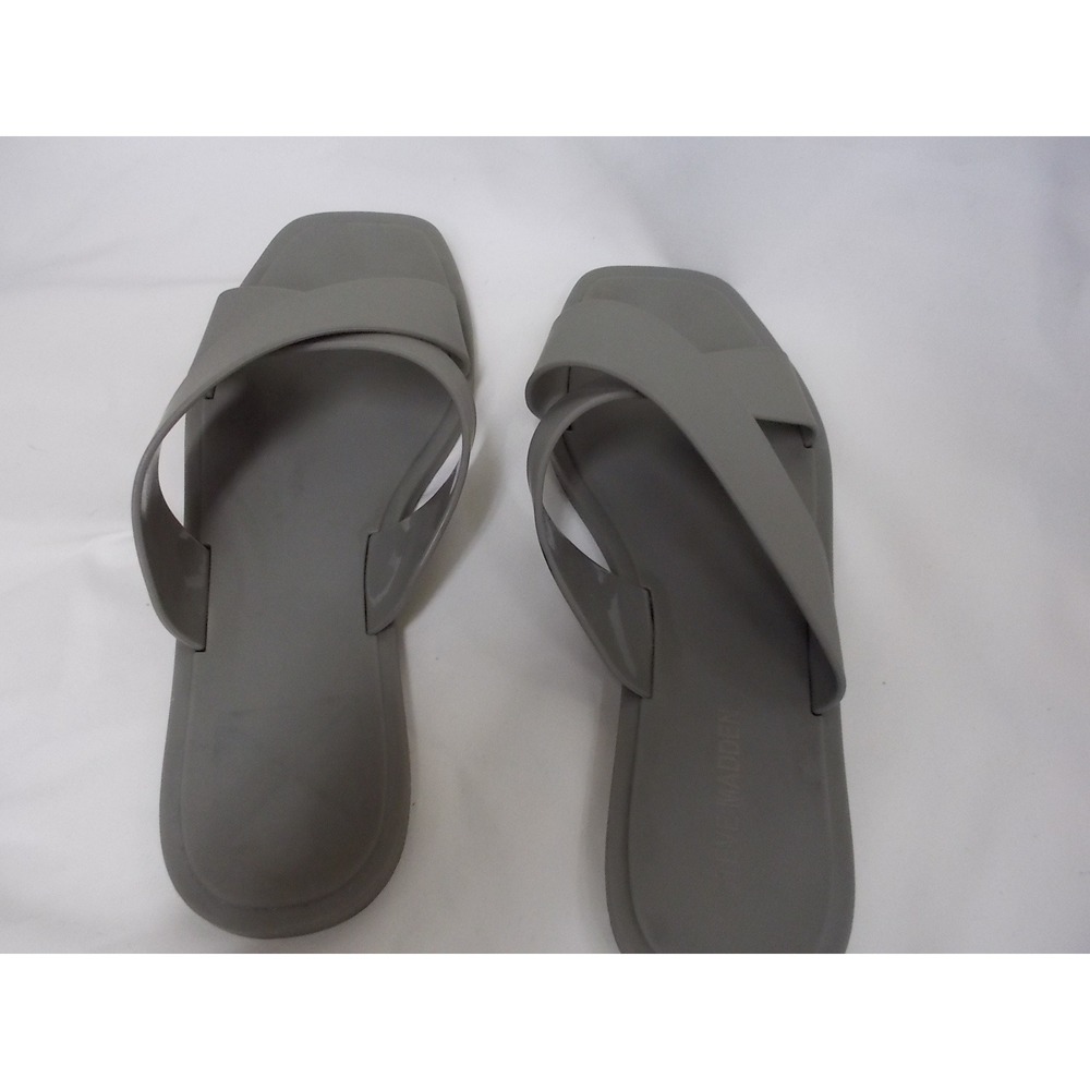 Steve Madden Dory Olive Crisscross Strap Square Toe Jelly Slide Sandals Womens 7 - Picture 2 of 5
